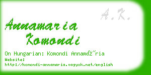 annamaria komondi business card